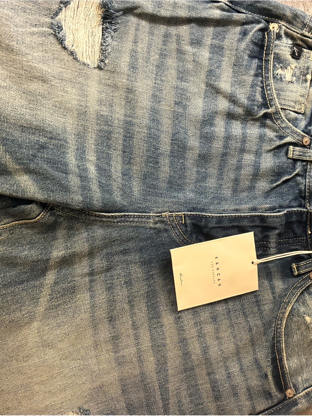 KanCan Light-Medium Blue Flare Wide-Leg Jeans